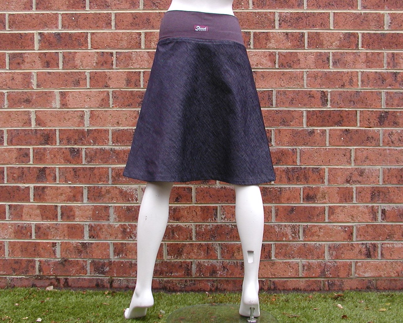 Plain Denim Navy/Grey Aline Skirt – Sheesh